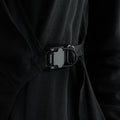 Close up view of easy grip buckle.