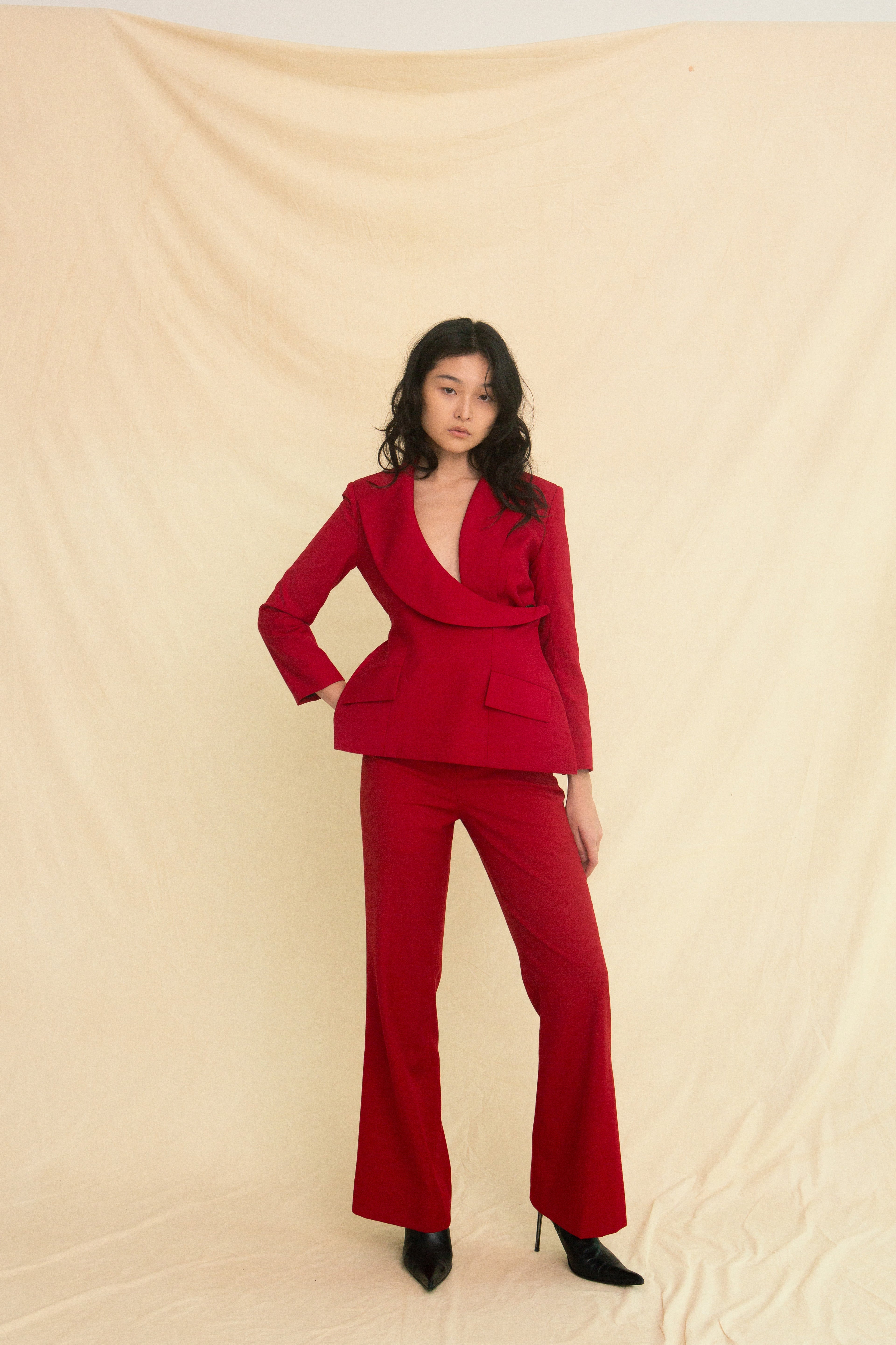 Warped Lapel Blazer